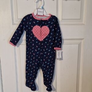 NWT Carter's Navy and Pink Heart One Piece